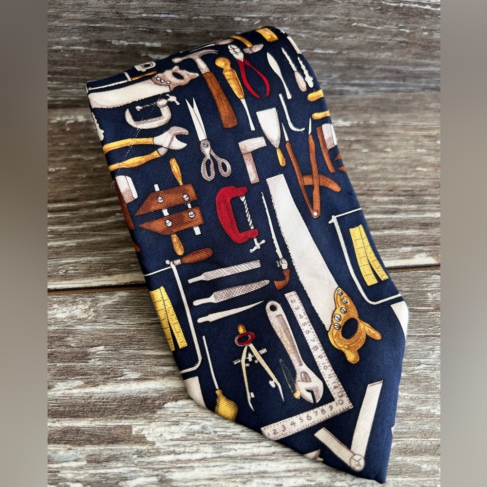 Alynn Neckwear necktie Mr. FIXIT men’s formal wear tie business tool print‎ silk